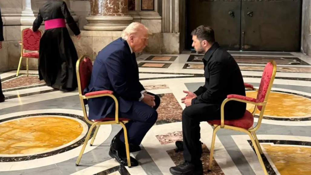 Donald Trump y Volodímir Zelenski se reúnen en la Basílica de San Pedro previo al funeral del Papa