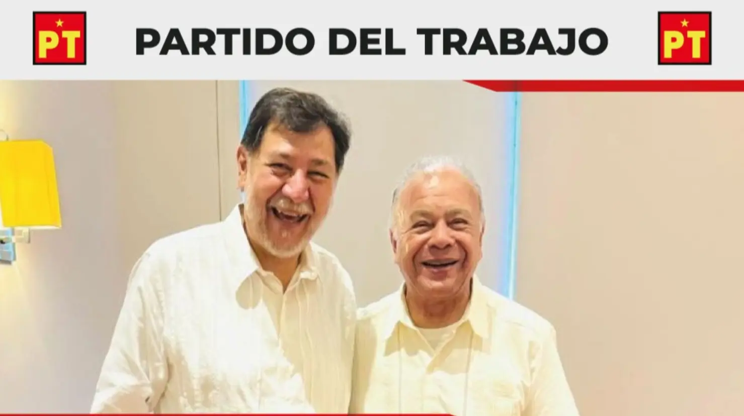 Gerardo Fernández Noroña recibe disculpas del PT por abucheo en Palacio Nacional. Foto: PT