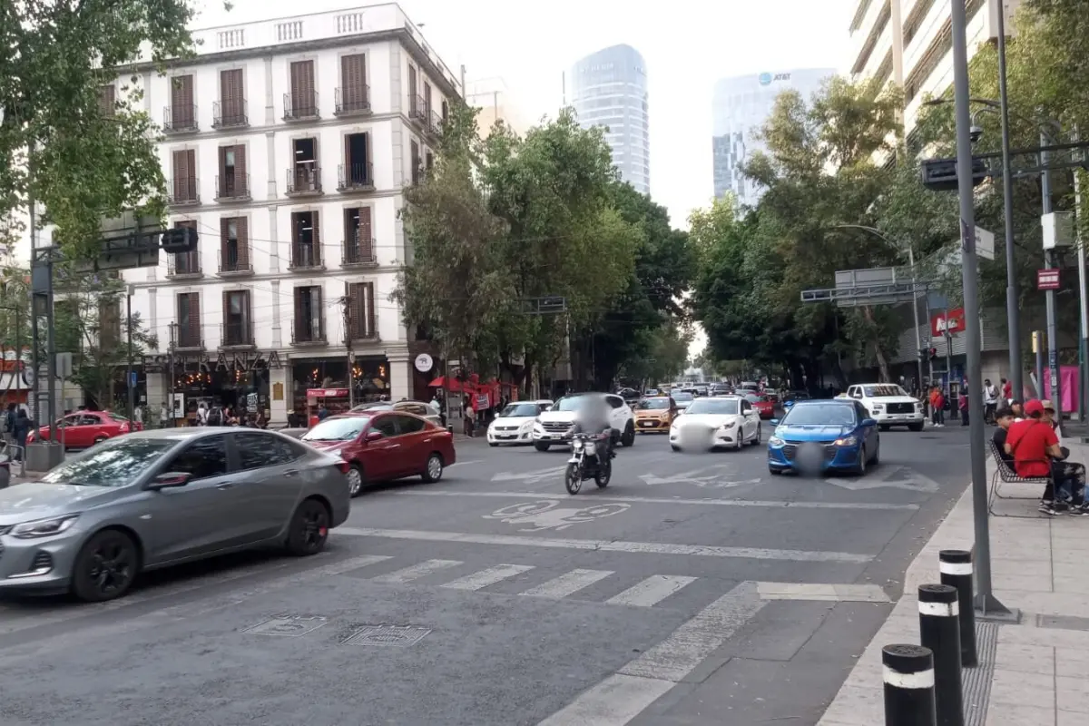 Tránsito en Eje 3 Poniente de CDMX, debido a una marcha. Foto: X (@OVIALCDMX)