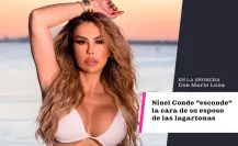 Ninel Conde esconde la cara de su esposo de las lagartonas 