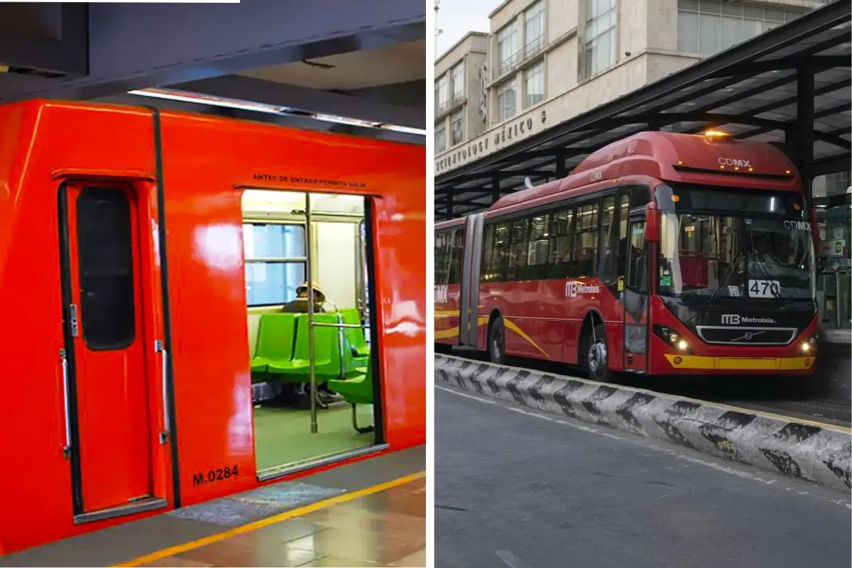 Metro y Metrobús. X @MetrobusCDMX y @MetroCDMX | Canva ·