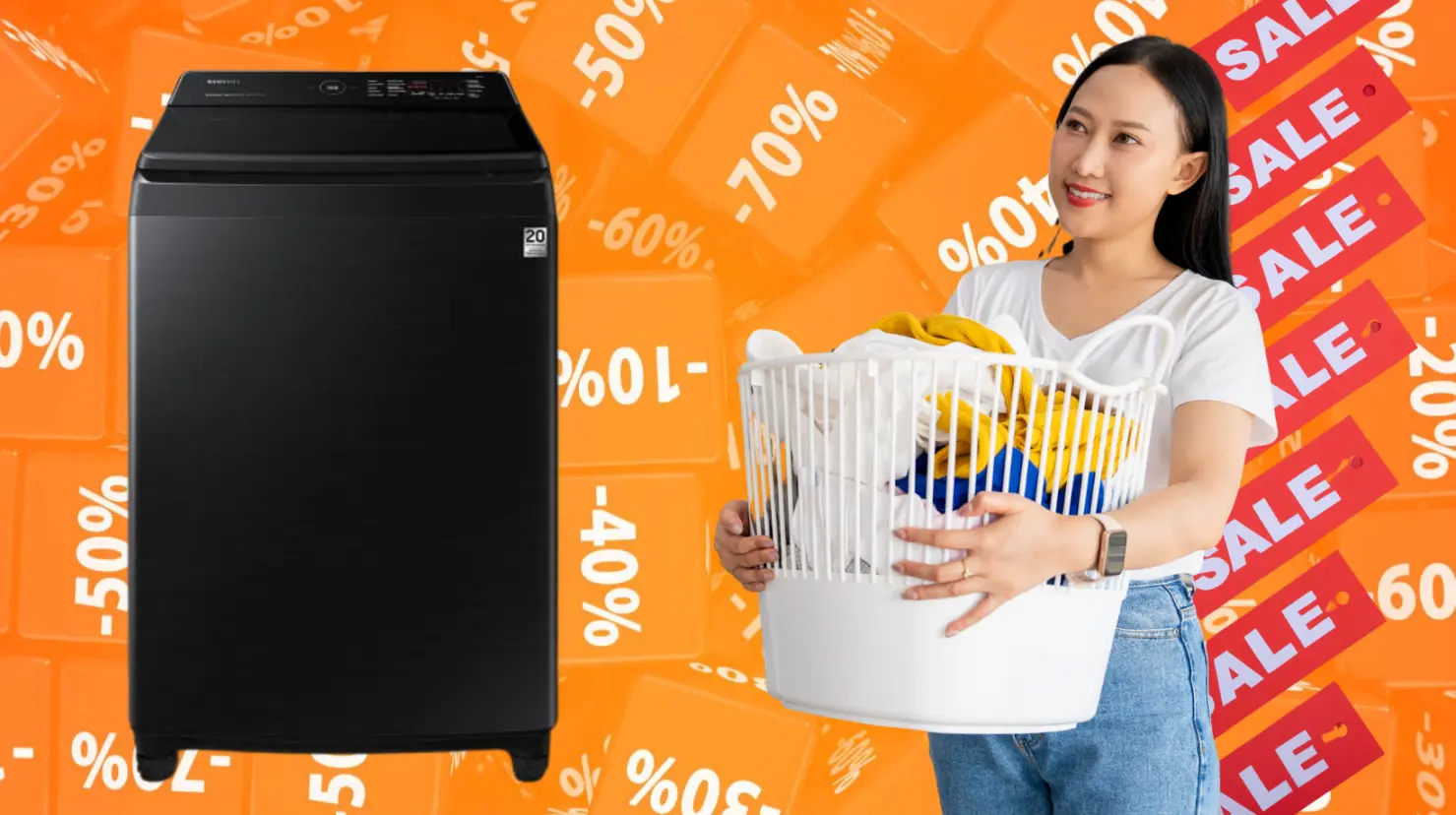 The Home Depot tiene esta lavadora Samsung al 35% de descuento. Foto: Canva | The Home Depot.