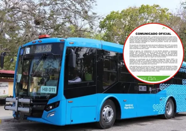 ATY emite comunicado por accidente mortal de unidad Va y Ven en Mérida