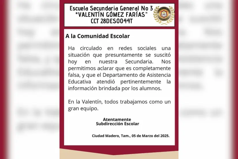 La escuela de la menor se deslindó de los hechos. Foto: Axel Hassel