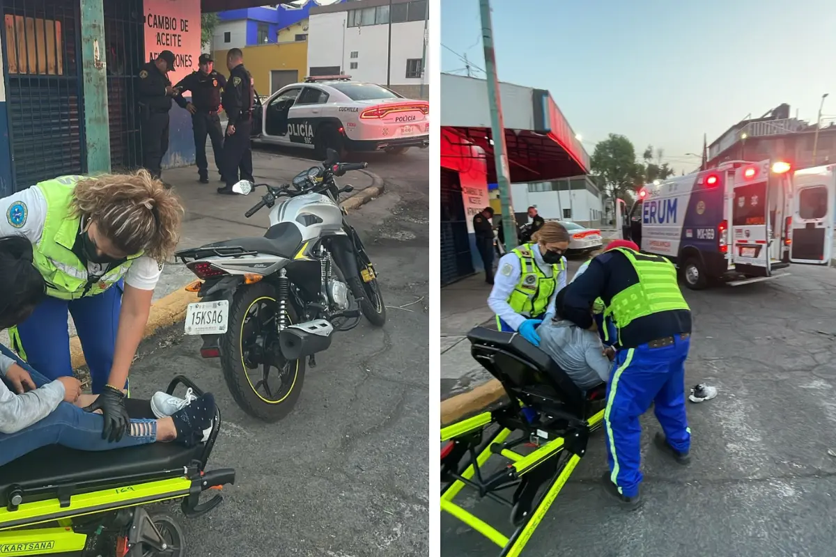 Así se veía mujer que se accidentó con moto. Foto: Ramón Ramírez