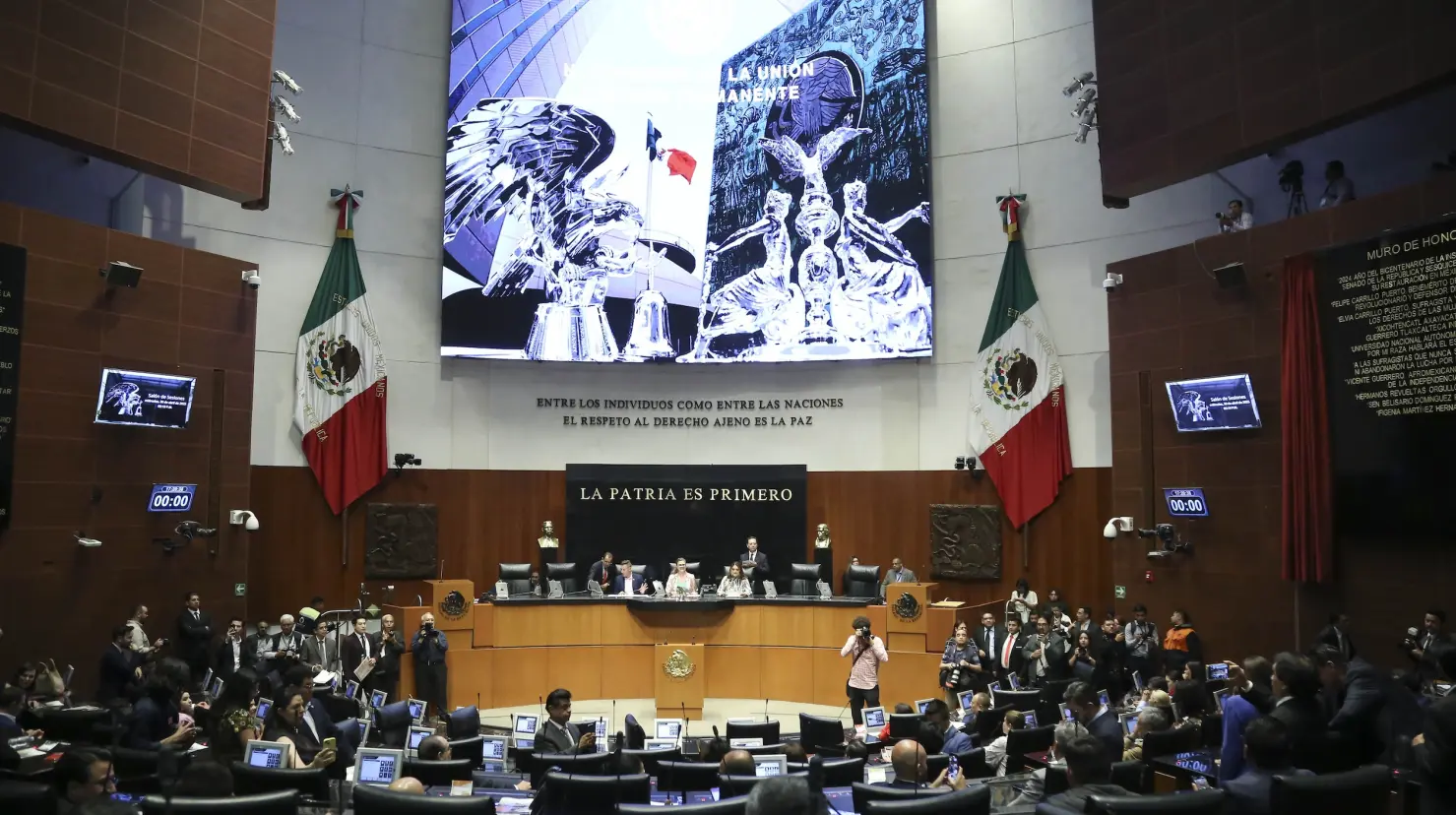 Senado autoriza a personal de CFE, Pemex y SAT portar armas. Foto: X (@senadomexicano)