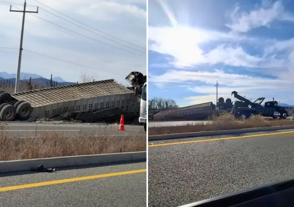 Tráiler se vuelca en carretera La Paz–Todos Santos; no hubo heridos