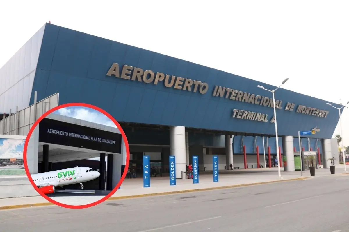 Aeropuertos Plan de Guadalupe e Internacional de Monterrey. Fotos de Wikipedia.