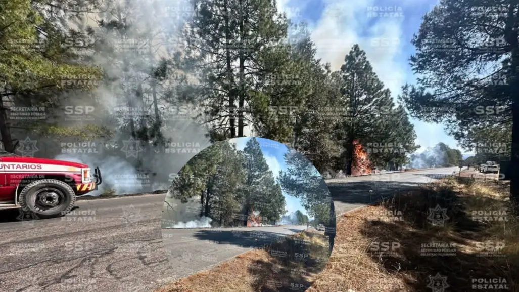 Fuerte incendio en Durango es detectado por CONAGUA en el municipio de Canelas