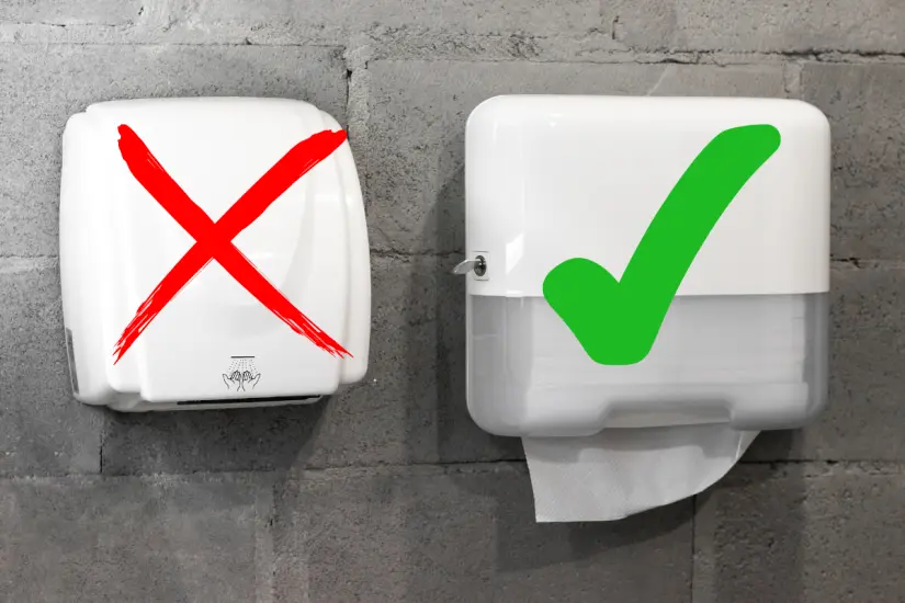 Según la ciencia, los secadores de manos en baños públicos pueden ser un foco de contagio para diversas enfermedades. Foto: Canva
