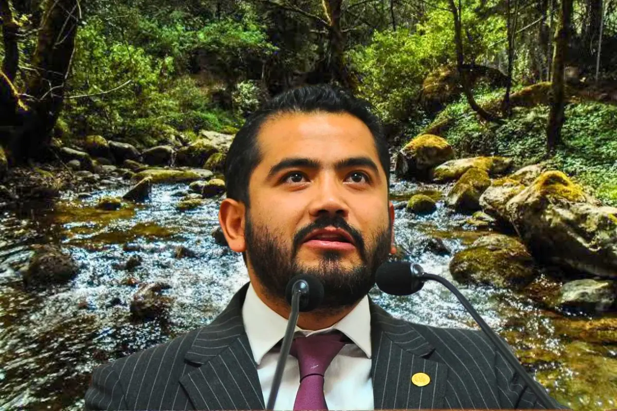 De fondo, Río Magdalena, diputado Emilio Guijosa. Foto: X (@Congreso_CdMex) | FB: Emilio Guijosa | Canva