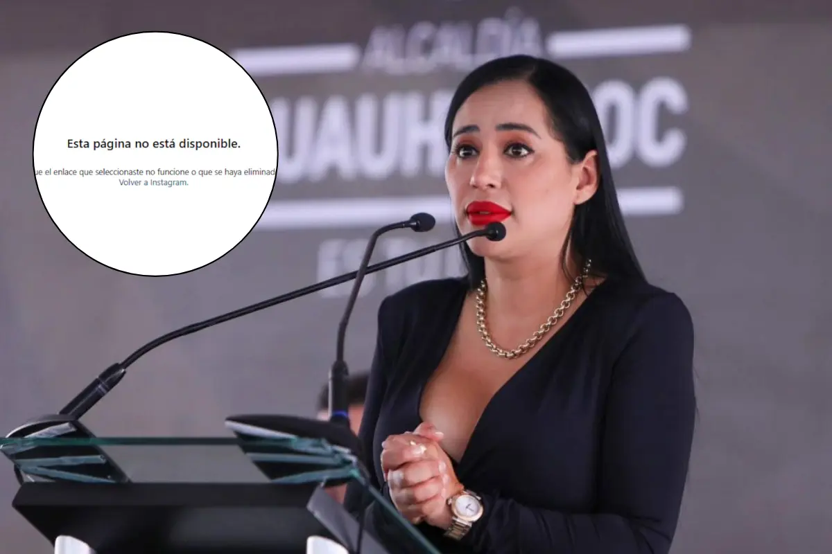 De fondo Sandra Cuevas, perfil no encontrado en Instagram. Foto: X @SandraCuevas_ | Captura de pantalla