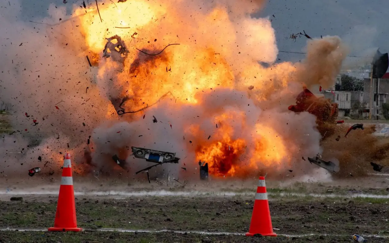 Durante el simulacro se realizaron detonaciones controladas para capacitar a cuerpos de emergencia en manejo de explosiones con personas heridas. Foto: Cortesía