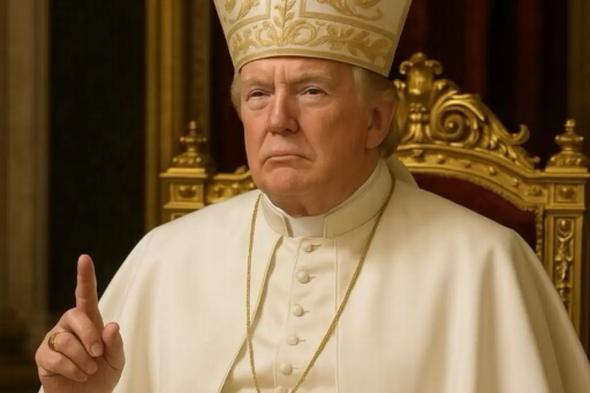 Donald Trump caracterizado como Papa Foto: Truth Social Donald Trump