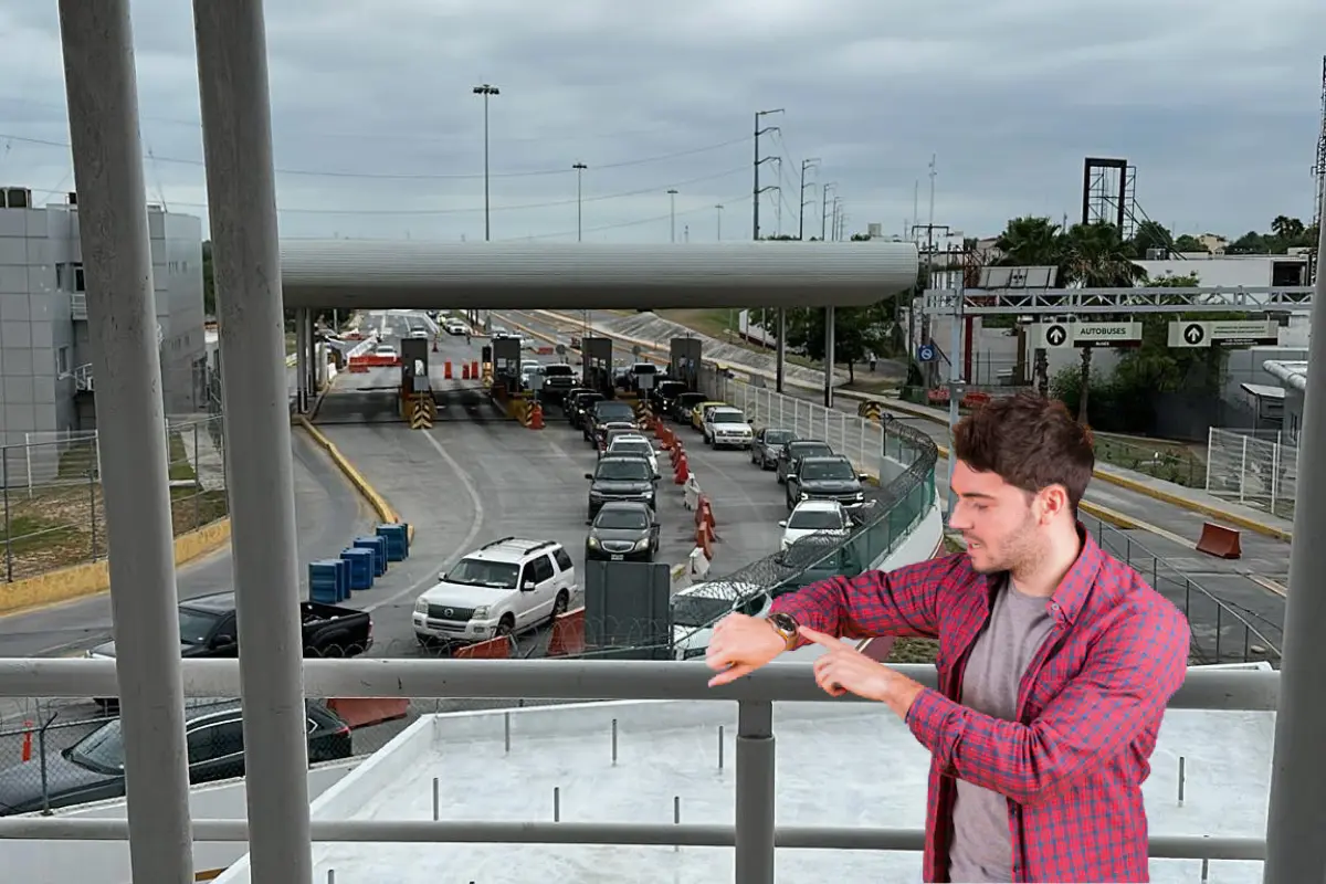 Así las filas en el puente Hidalgo lado americano | Foto: Perla Herrera