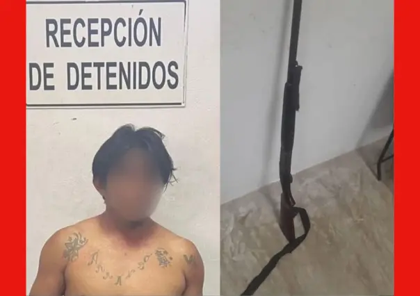 SSP detiene a hombre por disparar contra dos personas en comisaria de Chemax