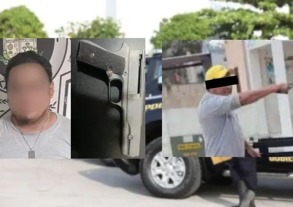 Detenido por amenazar con una pistola a su vecino en Kanasín