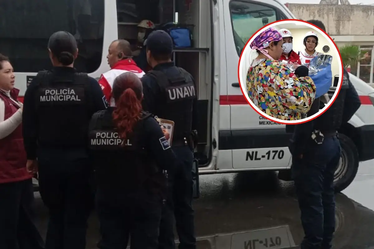 Las autoridades informaron que la menor fue atendida y llevada a la Clínica 6 del IMSS. Foto: Policía de Escobedo