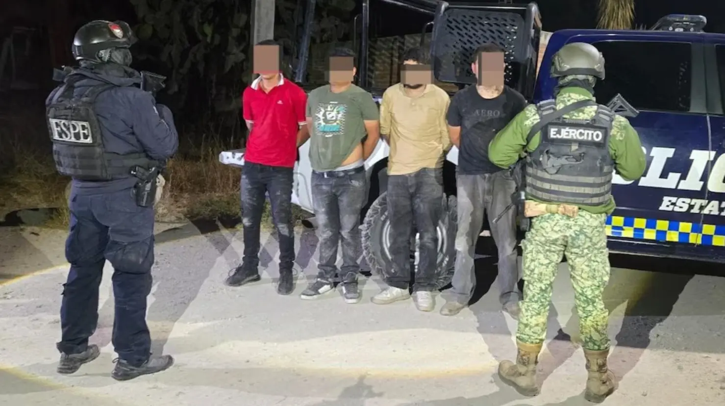 Hallazgo de fosa en Guanajuato deja cuatro presuntos integrantes del CJNG detenidos. Foto: X (@chikistrakiz)