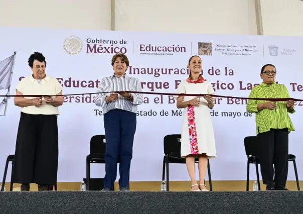 Claudia Sheinbaum y Delfina Gómez inauguran la Universidad para el Bienestar en Texcoco
