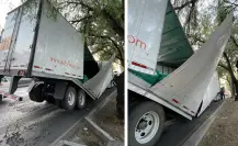 Se parte caja de tráiler en Zaragoza y afecta la vialidad hacia el EdoMex