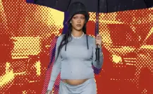 Rihanna presume su tercer embarazo durante la Met Gala 2025