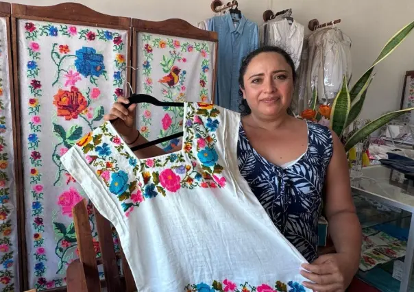 Mujeres de Temozón preservan técnicas de bordado maya