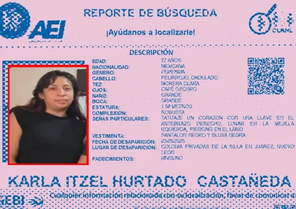 Autoridades intensifican búsqueda de joven desaparecida en Juárez