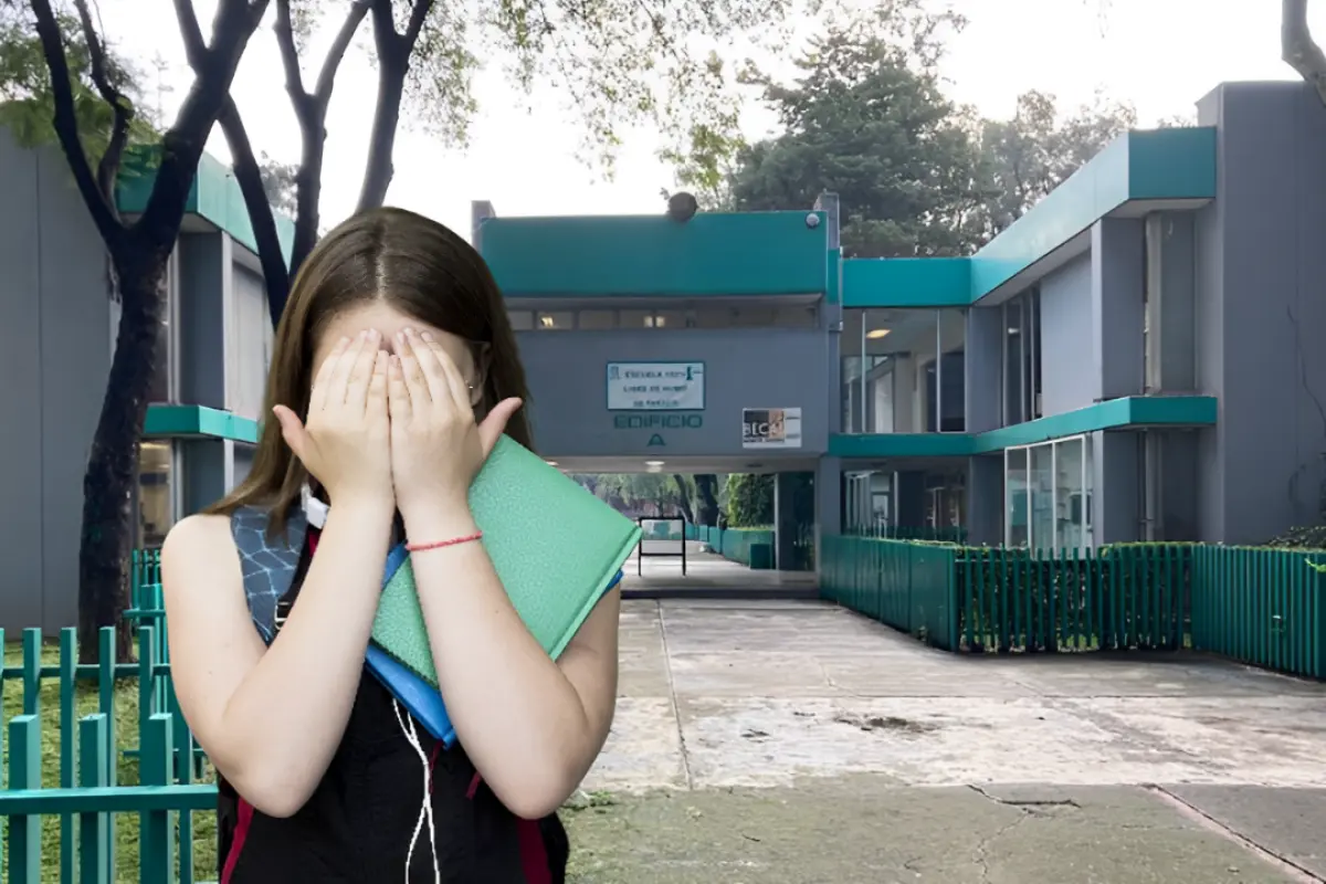 Estudiante frente a un Colegio de Bachilleres en CDMX. Foto: Google Maps (Colegio de Bachilleres Plantel 1 E) | Canva | Freepik