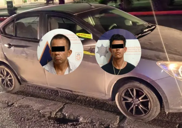 VIDEO | Detienen a 2 hombres tras ser captados en auto robado en Guadalupe