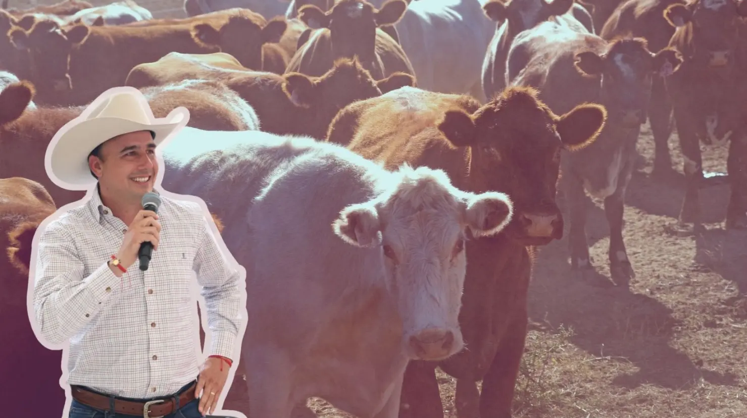 El gobernador Manolo Jiménez refrendó su compromiso con el desarrollo ganadero de México. (Fotografía: Manolo Jiménez | Canva)