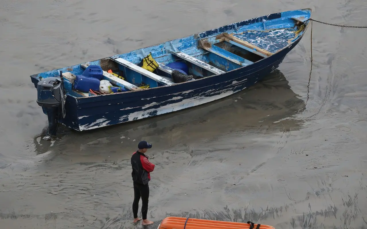Bote en el que sucedió el naufragio. Foto: X (@AlfredoAlvarezz)