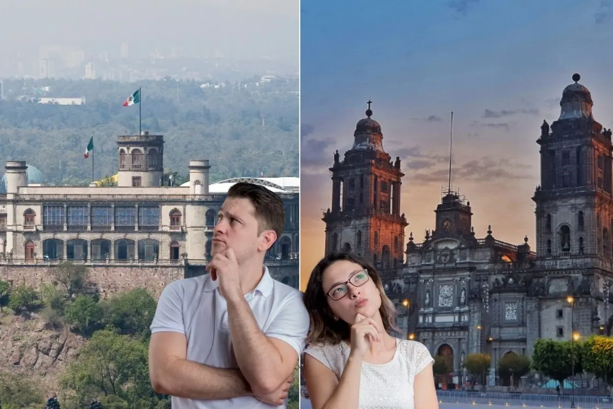 De fondo Castillo de Chapultepec y Catedral Metropolitana, personas pensando. Foto: INAH, Web Catedral Metropolitana l Canva
