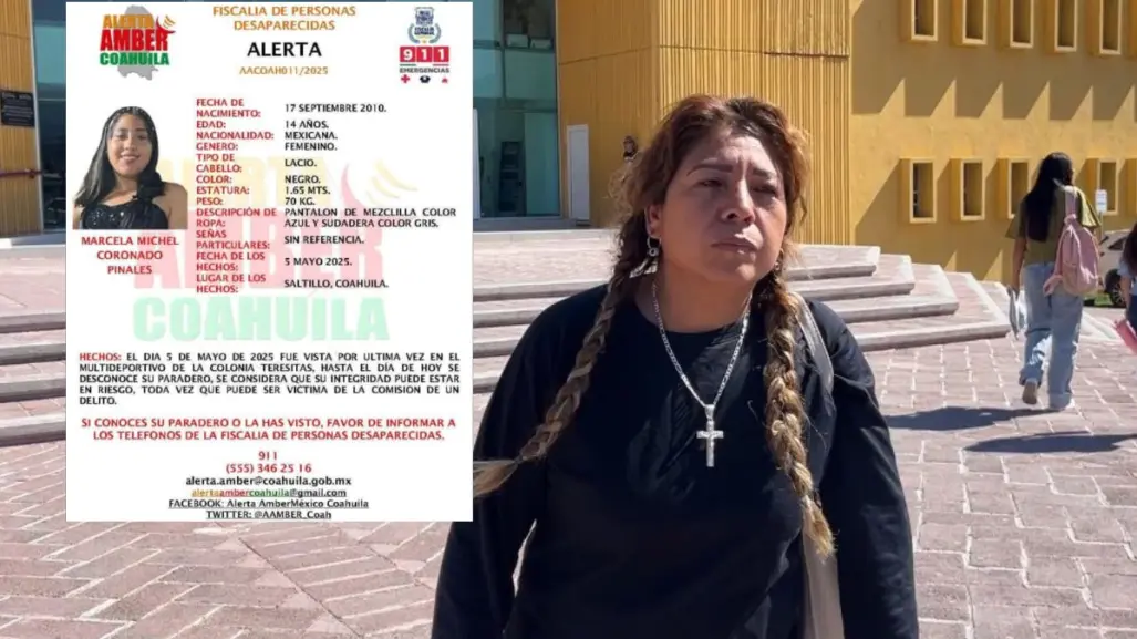 Activan Alerta Amber en Saltillo, buscan a Marcela Michel de 14 años
