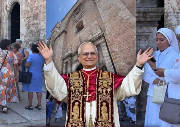 Así se vivió la elección del Papa León XIV a las afueras de la Catedral de Mérida