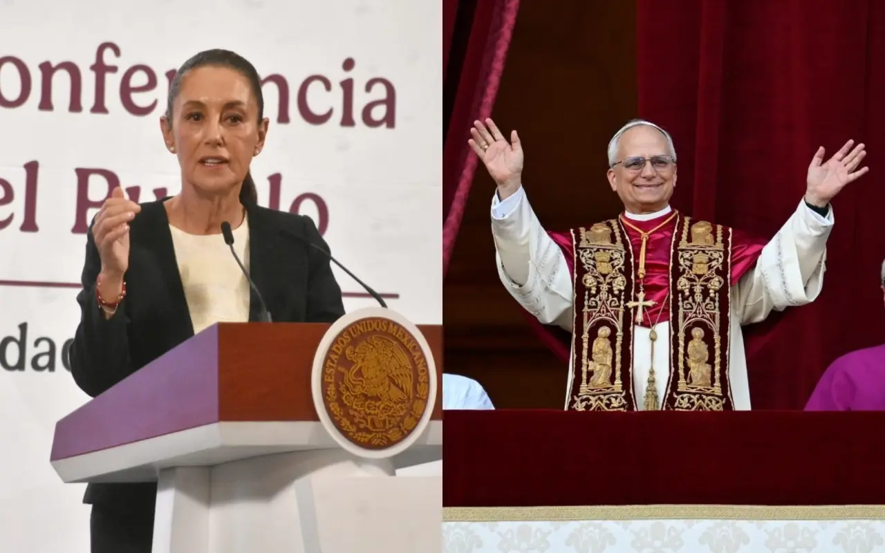 Claudia Sheinbaum y el Papa León XIV Foto: Enrique Pérez/Vatican News