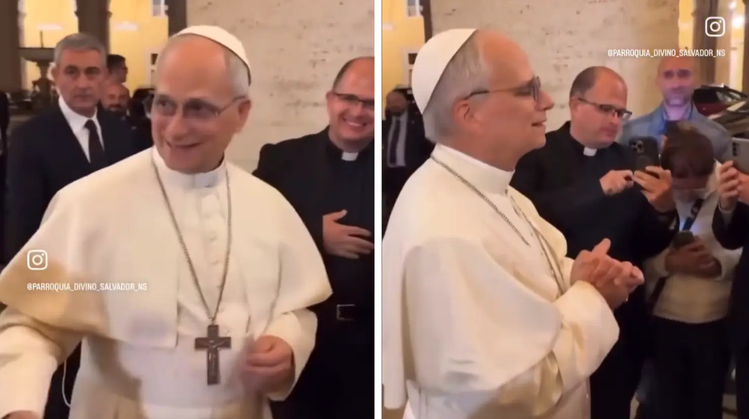VIDEO | Papa León XIV tiene su primer contacto con México. Foto: Captura de pantalla | Instagram (@parroquia_divino_salvador_ns)