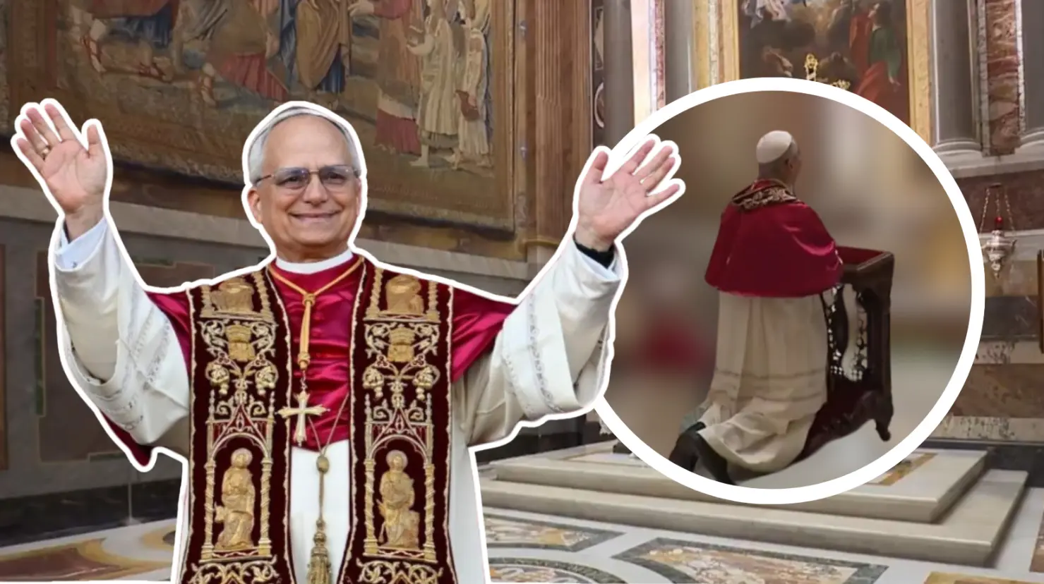 Los característicos zapatos rojos del atuendo papal simbolizan la sangre de Pedro y de los mártires cristianos. Foto: IG @vaticannews | Canva