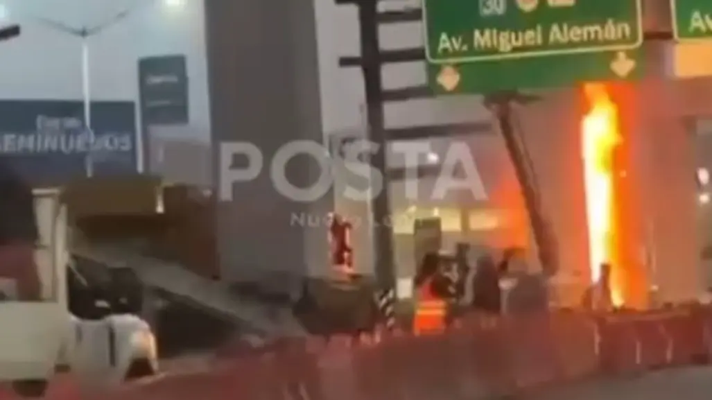VIDEO | Incendio de maquinaria paraliza construcción del metro en Guadalupe