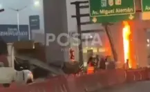 VIDEO | Incendio de maquinaria paraliza construcción del metro en Guadalupe