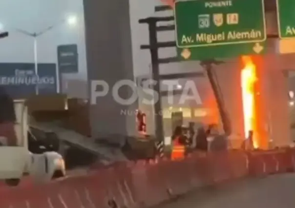 VIDEO | Incendio de maquinaria paraliza construcción del metro en Guadalupe