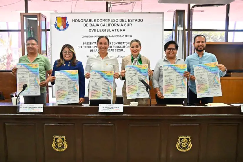Anuncian convocatoria del III Parlamento de la Diversidad Sexual en BCS. Foto: Congreso del Estado.
