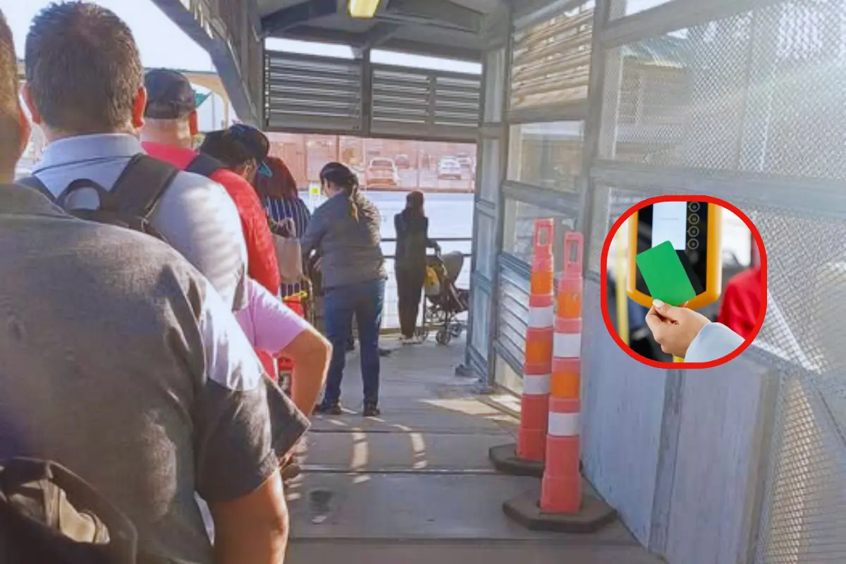 Las filas peatones en los puentes Internacionales de Reynosa | Foto: Perla Herrra