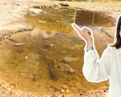Vecinos de Ciudad Caucel reportan fuga de agua que afecta al fraccionamiento