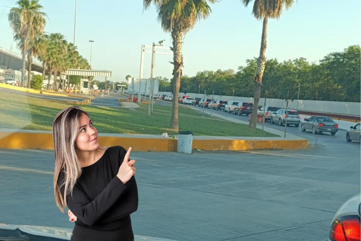 Así la fila en el puente Donna | Foto: Perla Herrera