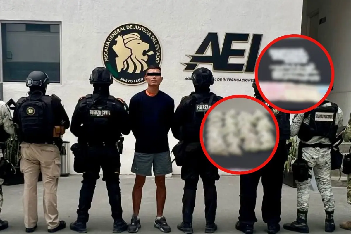 Arturo “N”, fue capturado durante un despliegue estratégico en la colonia Sabinitas, Guadalupe Foto: AEI