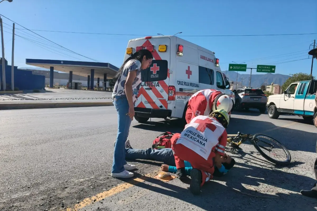 Ciclista atropellado en Saltillo / Foto: Marco Juárez