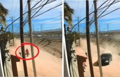 ¡Por poco! Hombre la libra por unos centímetros de ser atropellado en San José del Cabo