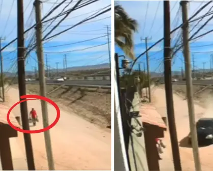 ¡Por poco! Hombre la libra por unos centímetros de ser atropellado en San José del Cabo