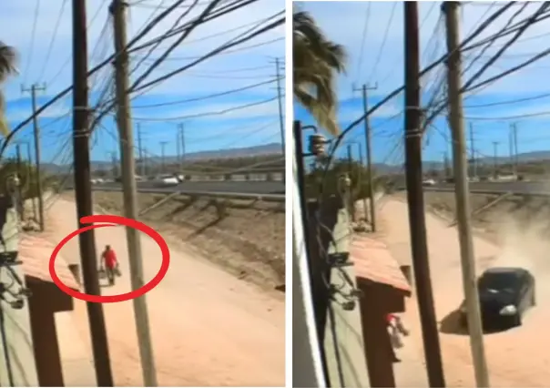 ¡Por poco! Hombre la libra por unos centímetros de ser atropellado en San José del Cabo